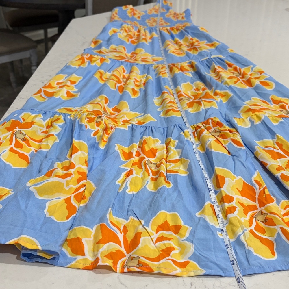 Able The Label Anthropologie One Shoulder Blue Flower Maxi Dress Size XL NWT - Picture 6 of 9
